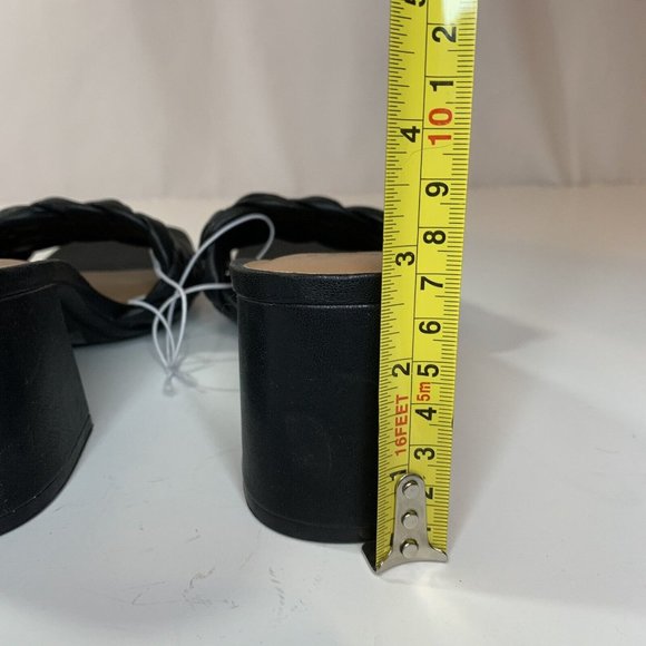 A New Day Womens Dorothy Slide Sandals Black Wedge Basketweave - Picture 6 of 10